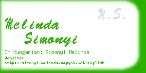 melinda simonyi business card